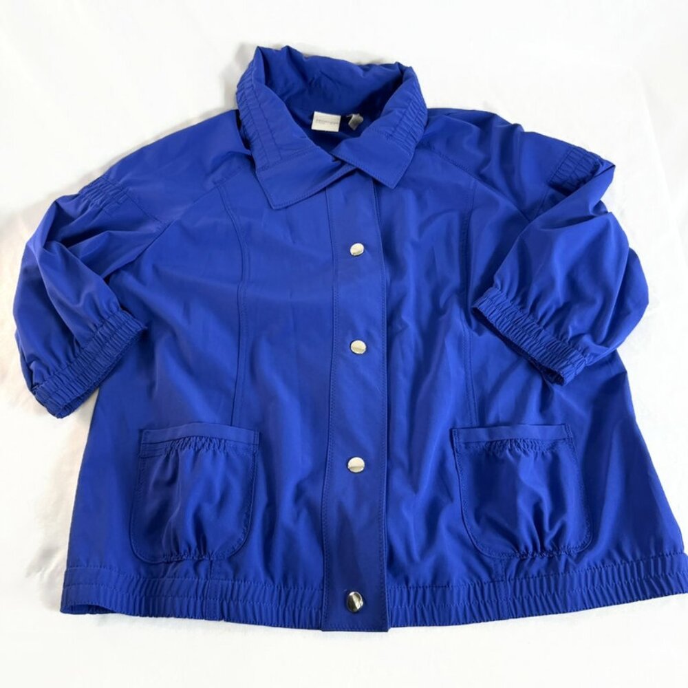 Chico's Zenergy Womens Casual Lightweight Jacket Windbreaker Size 3 XL Blue